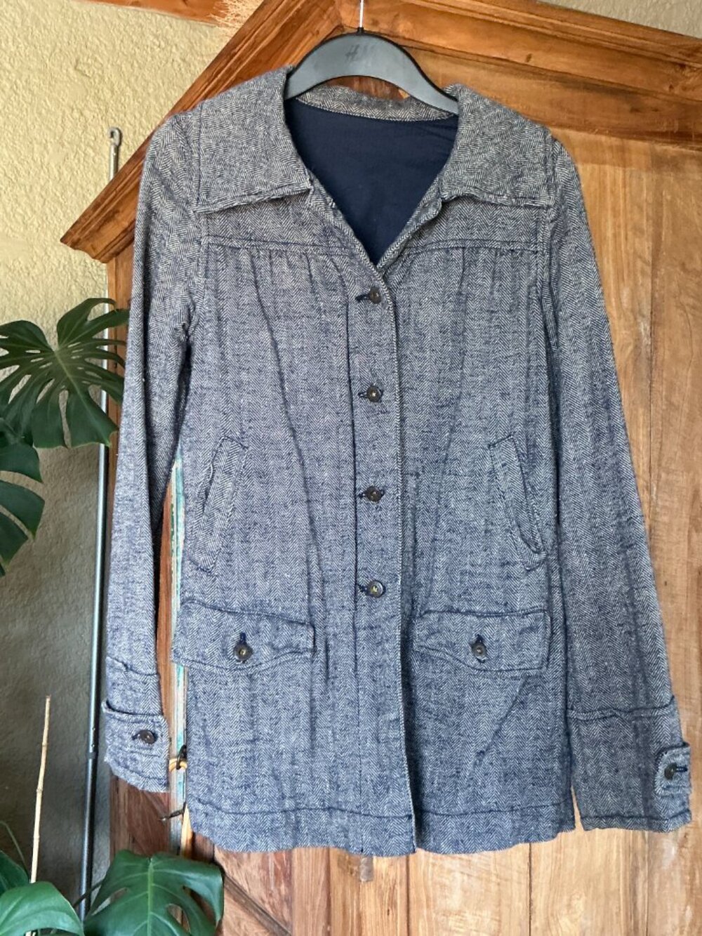 Vintage Herringbone Wool Chore Jacket  I  Size S